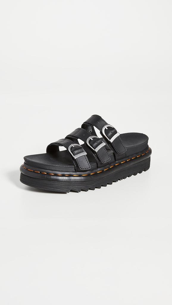 サンダル・ミュール [Dr.Martens] Blaire Leather Slide Sandal Black 22~29cm Dr. Martens Blaire Slide Sandals - Slippers - Free Shipping