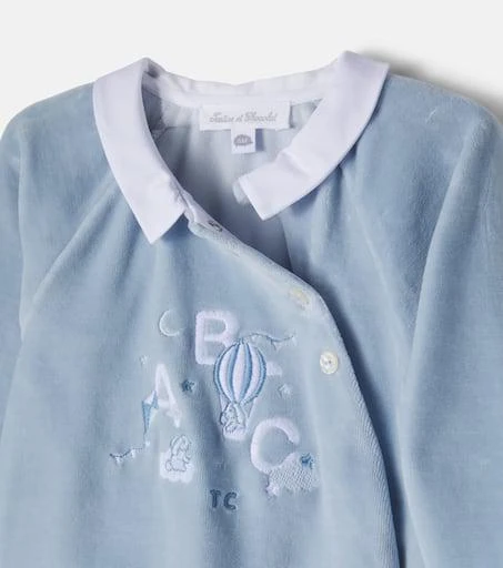Tartine et Chocolat Baby cotton-blend velvet onesie 3