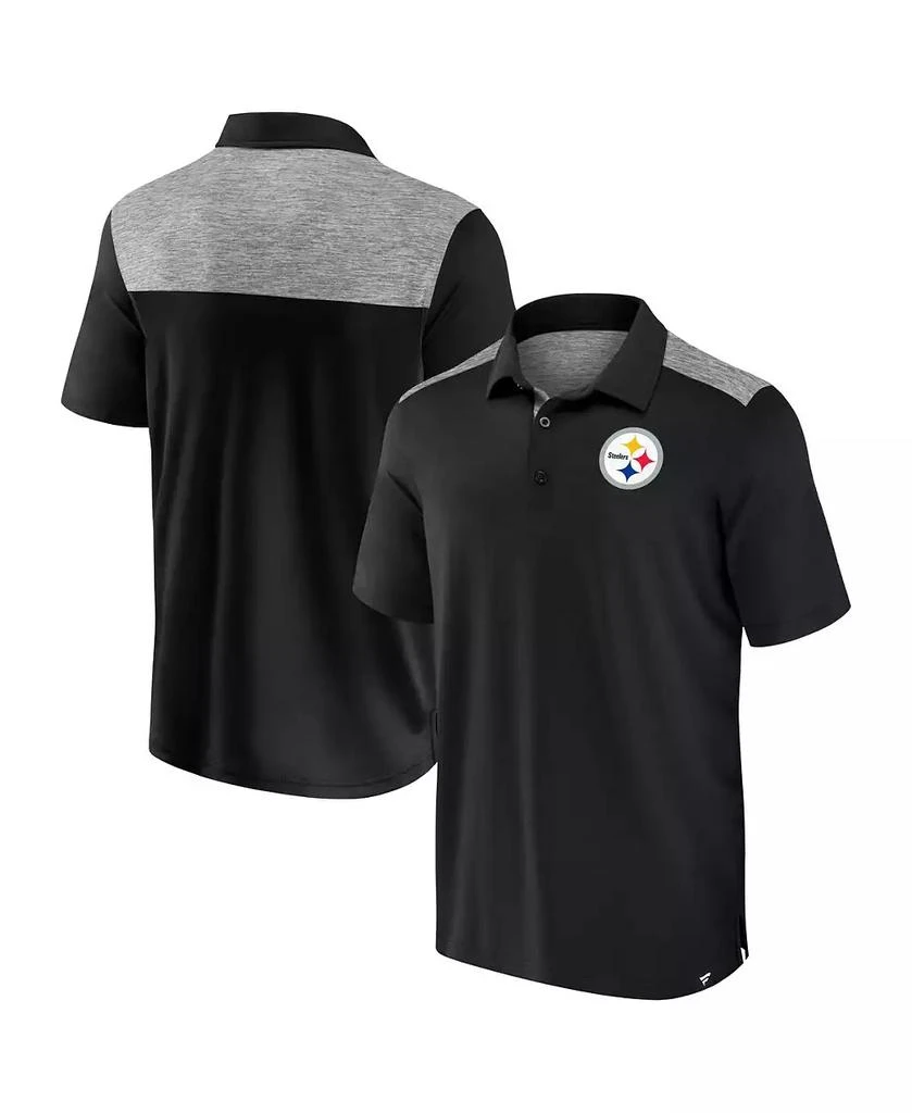 Fanatics Men's Black Pittsburgh Steelers Long Shot Polo Shirt 1