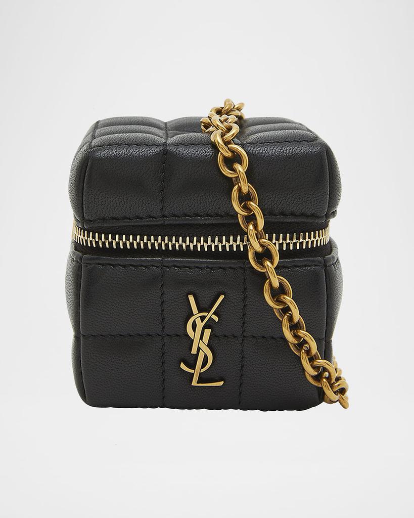 【SAINT LAURENT】cassandre matelasse carre mini cube CASSANDRE MATELASSÉ CARRÉ mini cube on chain in lambskin