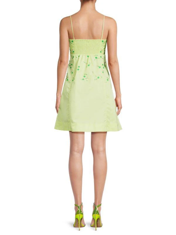 Ganni Embroidered A-line Mini Dress 2