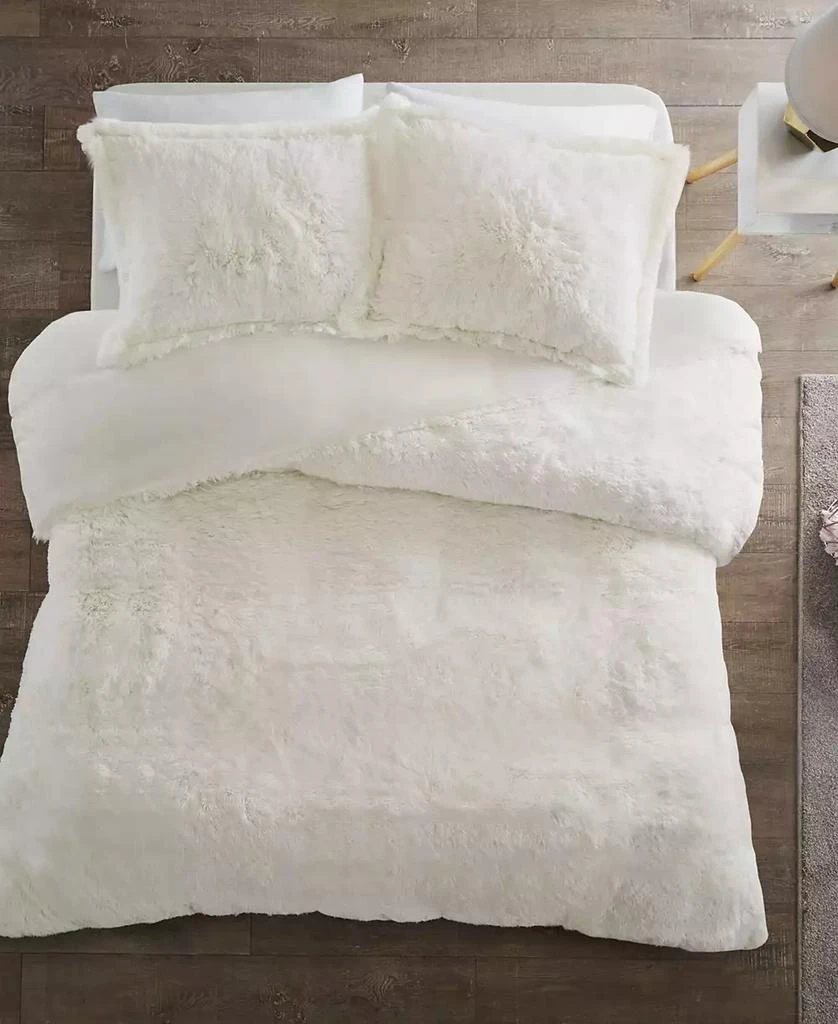 Macy's Malea Shaggy Faux-Fur 3-Pc. Duvet Cover Set 3