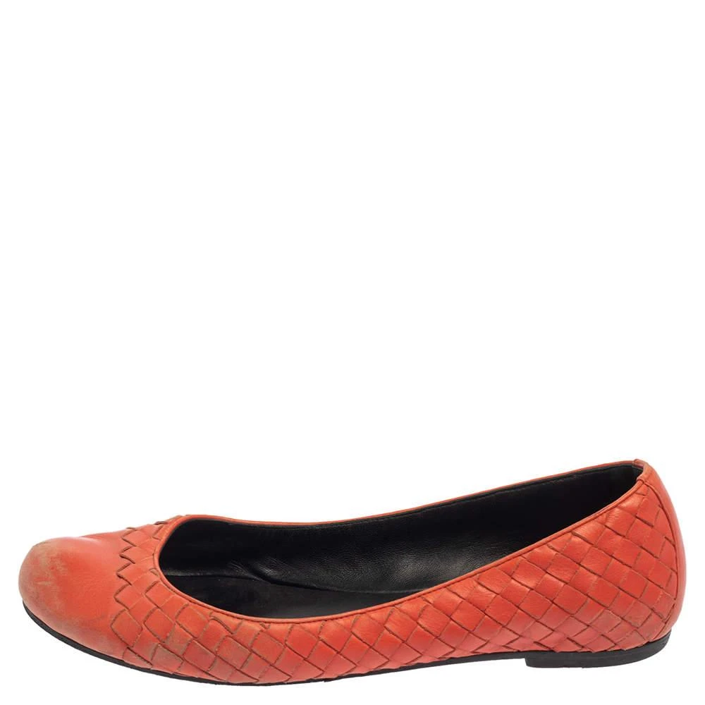 Bottega Veneta Bottega Veneta Orange Intrecciato Leather Ballet Flats Size 39 2