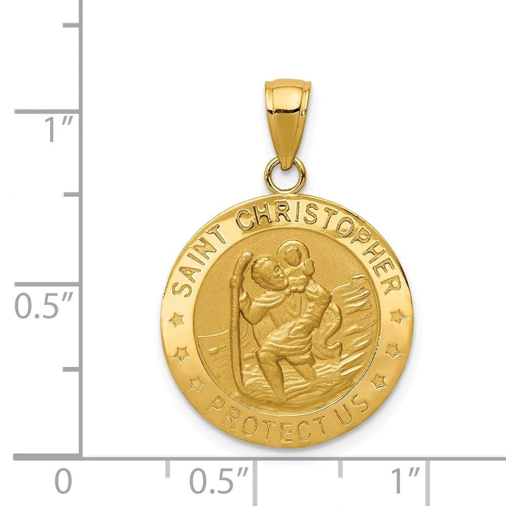 Diamond2Deal 14k Yellow Gold Saint Christopher Medal Pendant 4
