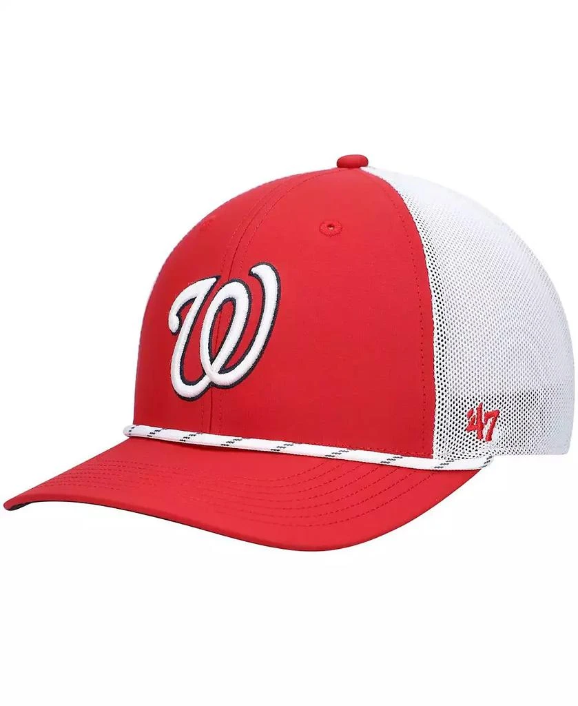 47 Brand Men's '47 Red and White Washington Nationals Burden Trucker Snapback Hat 1