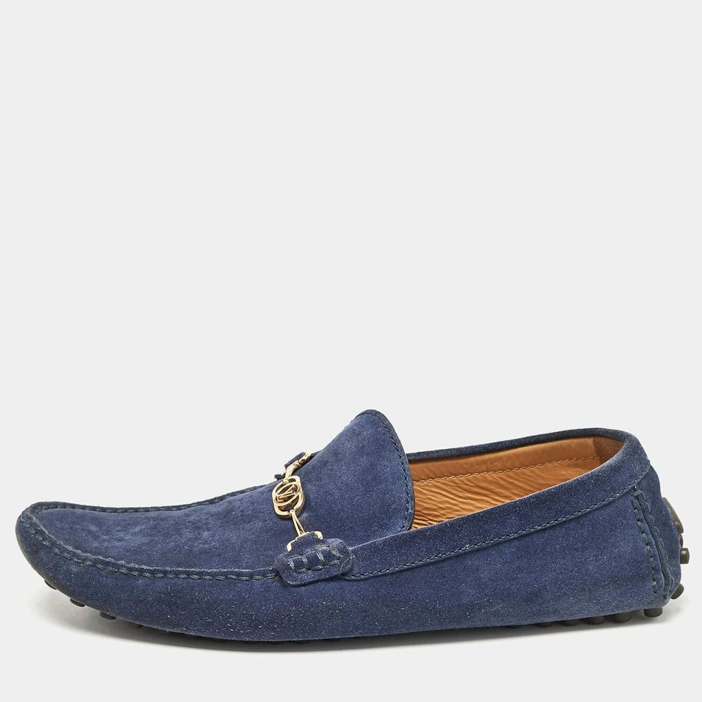 Louis Vuitton Louis Vuitton Blue Suede Slip On Loafers Size 43.5 1
