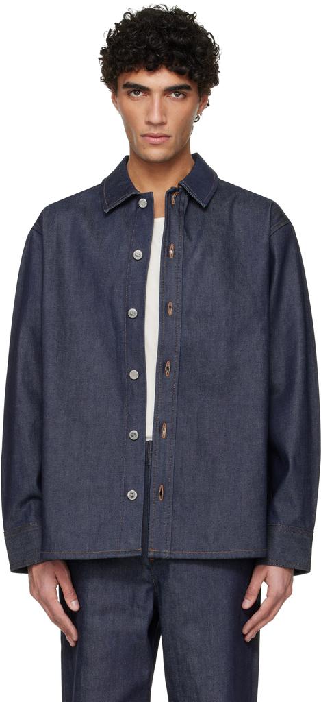 Shop Navy JJJJound Edition Weekend Shirt on Sale at BeyondStyle