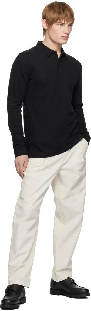 Sunspel Black Long Sleeve Riviera Polo 4