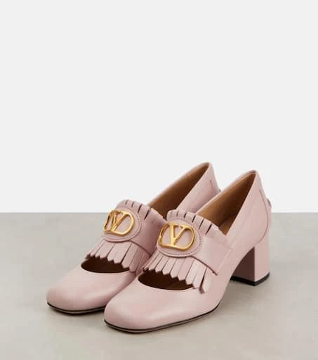 Valentino VLogo Signature 55 leather loafer pumps 4