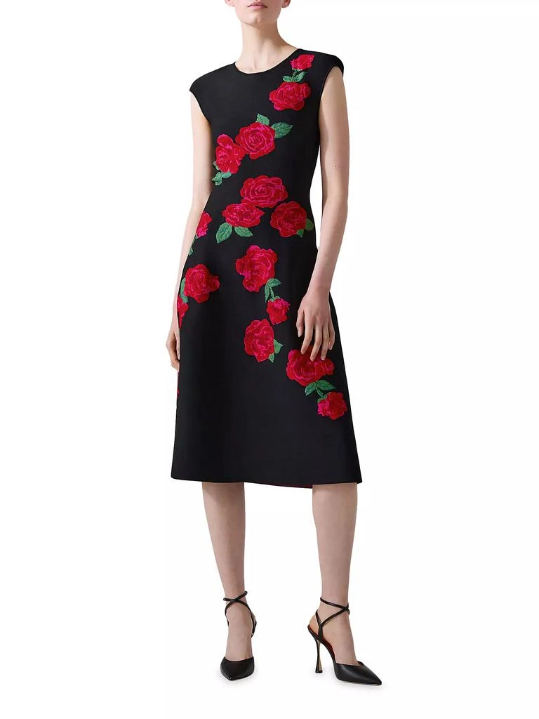 Carolina Herrera Floral Jacquard Midi-Dress 2