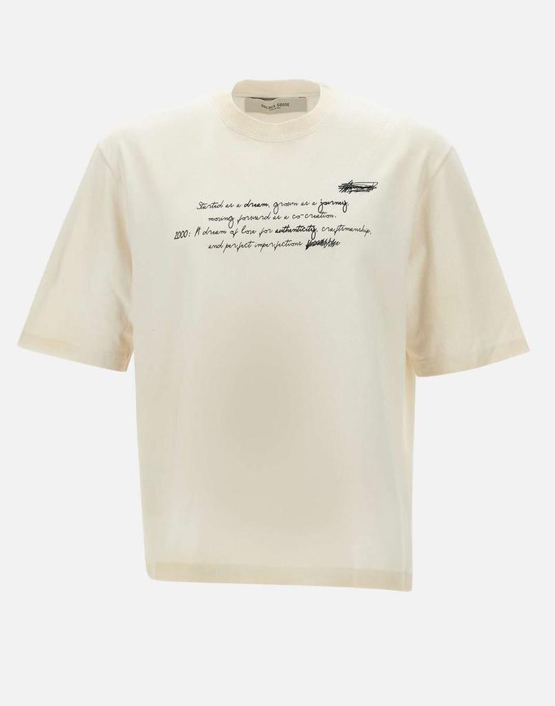 Tシャツ・カットソー Golden Goose TEE HAND WRITING PRINT (GMP01220P001875 60267) Golden Goose Golden Goose Deluxe Brand Hand Writing Printed