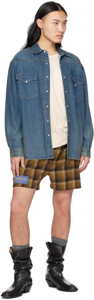 MAISON MARGIELA Blue Americana Wash Denim Shirt 4