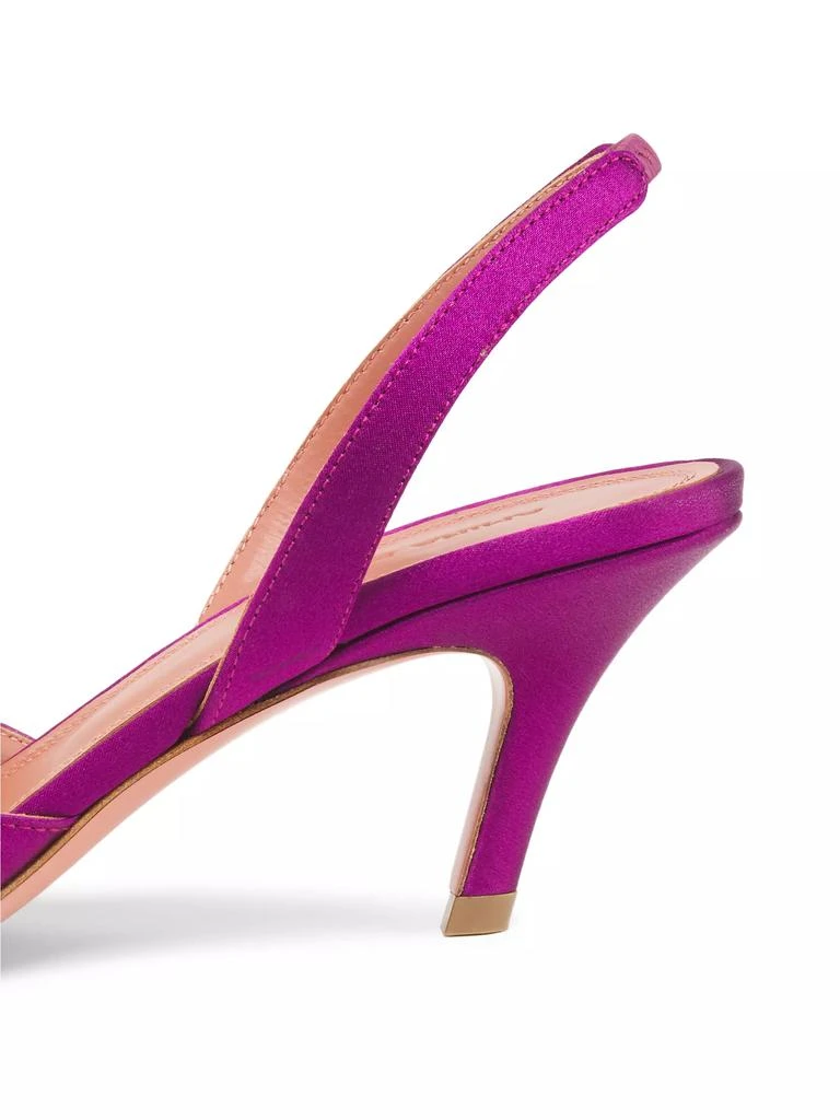 Amina Muaddi Camelia Sling 60MM Satin Pumps 5