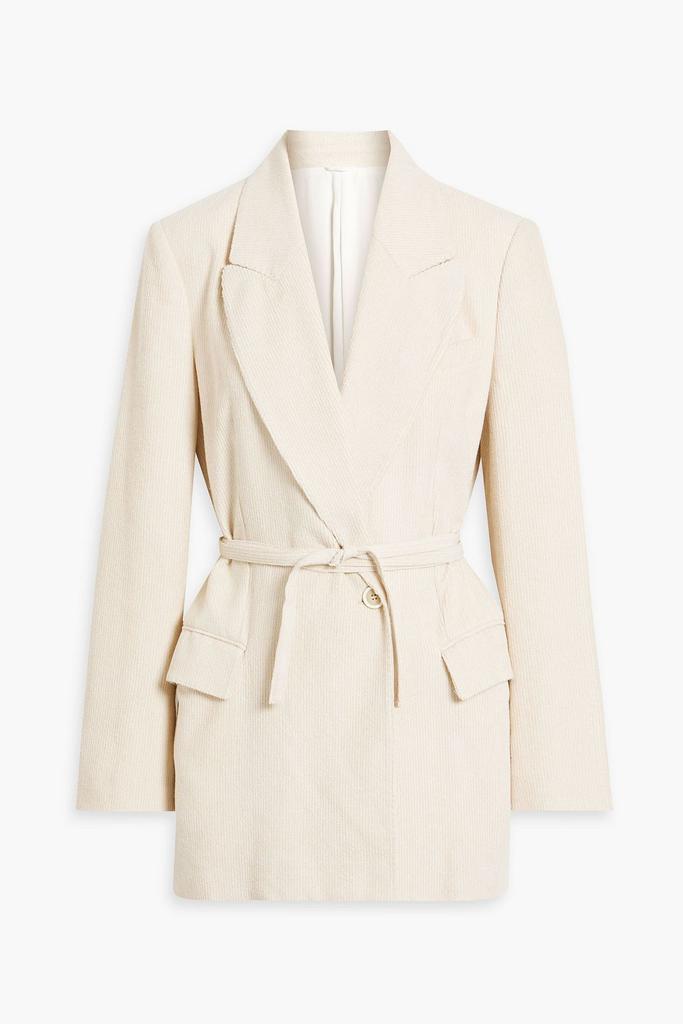 BRUNELLO CUCINELLI★Bead-embellished belted corduroy blazer BRUNELLO CUCINELLI Bead-embellished belted corduroy blazer