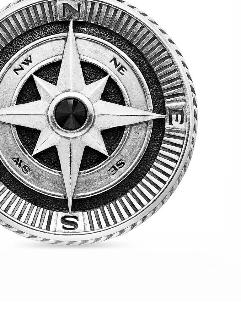 David Yurman Maritime Compass Amulet in Sterling Silver with Center Black Diamond, 26.8mm 5
