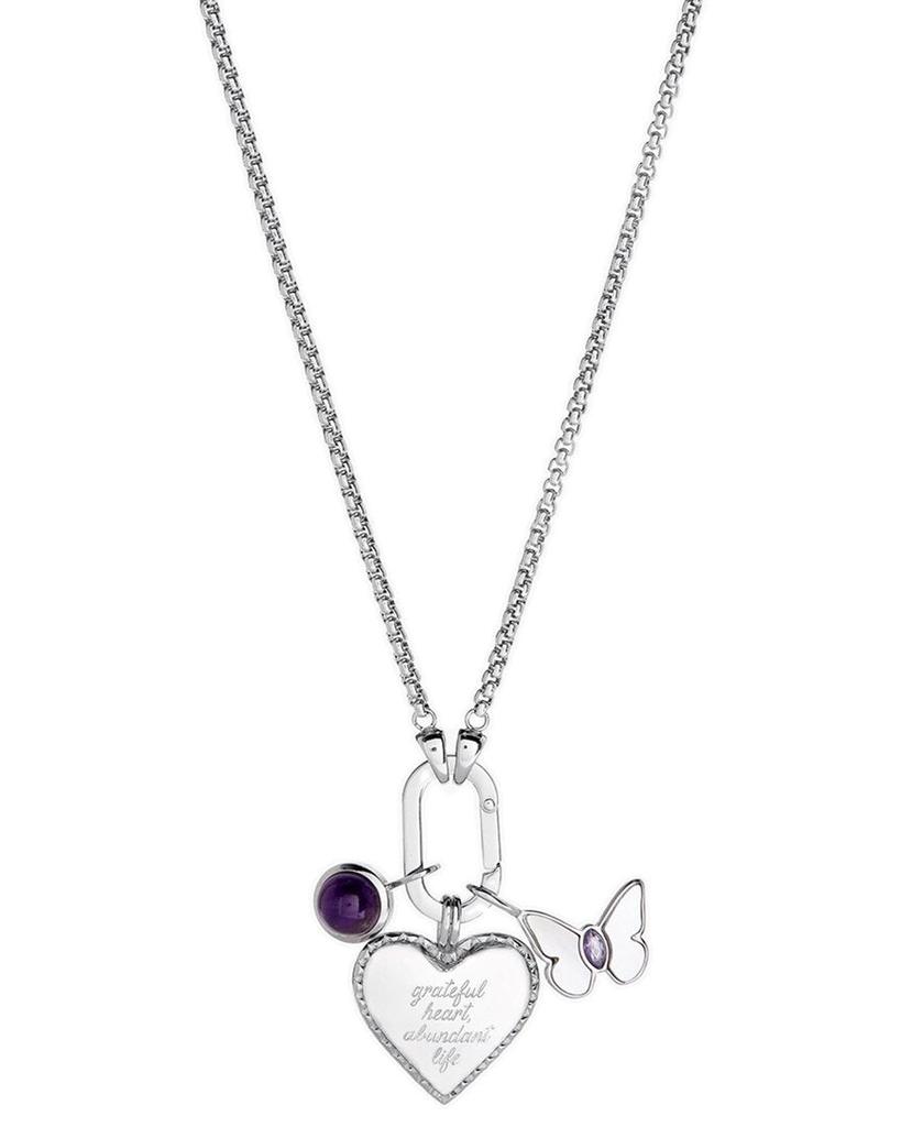 Alex and Ani Words are Powerful Stainless Steel CZ Interchangeable Necklace