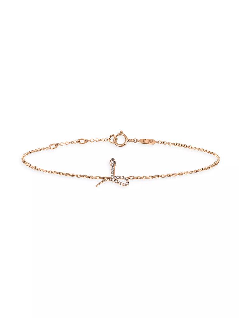 DJULA Magic Touch 18K Rose Gold & Diamond Snake Chain Bracelet