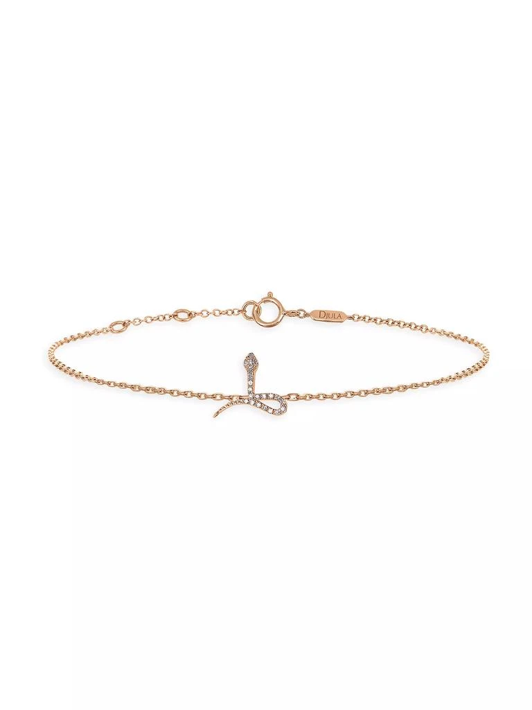 DJULA Magic Touch 18K Rose Gold &amp; Diamond Snake Chain Bracelet 1
