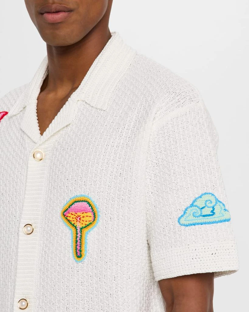 Casablanca Men's Crochet Multi-Patch Camp Shirt 6