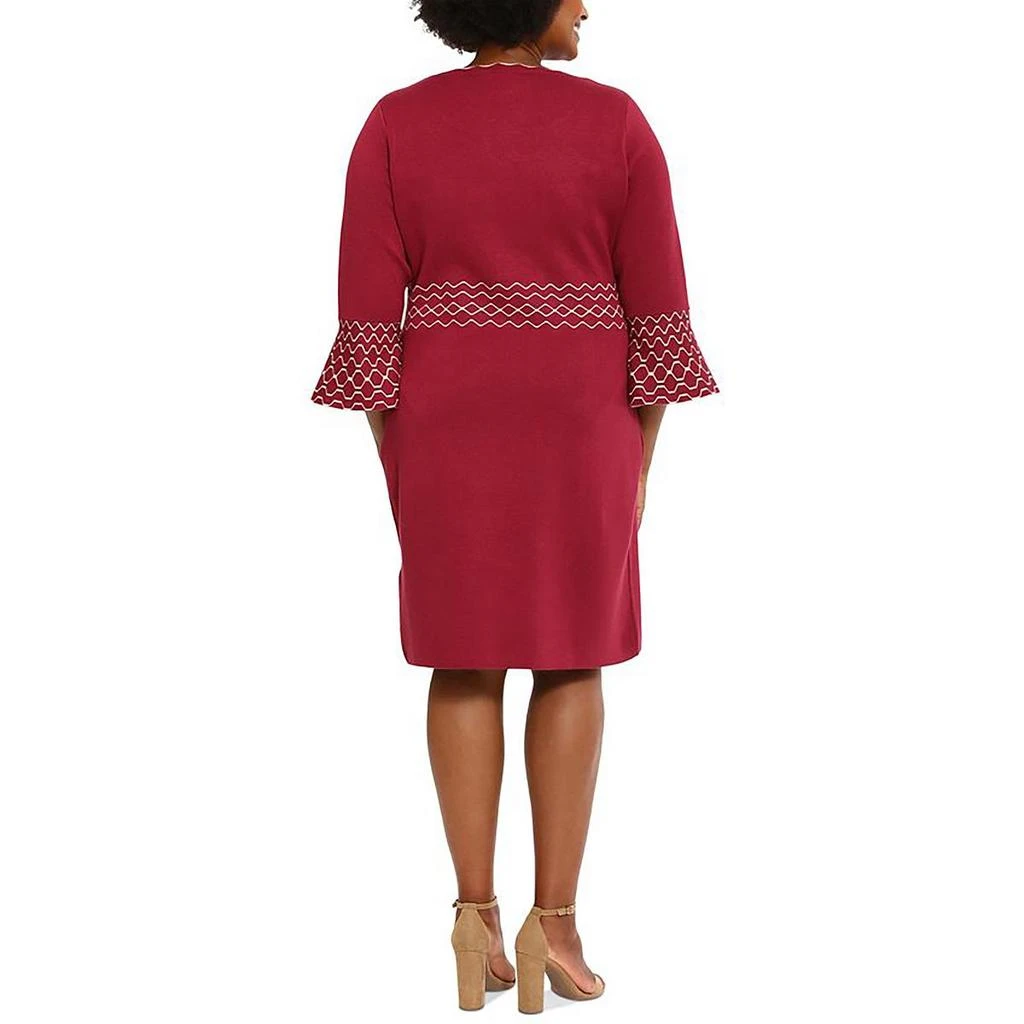 London Times Plus Womens Sweater Dress Knee Length Sweaterdress 2