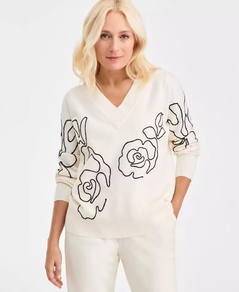 Style & Co Women's Soutache V-Neck Sweater, Macy's Exclusive