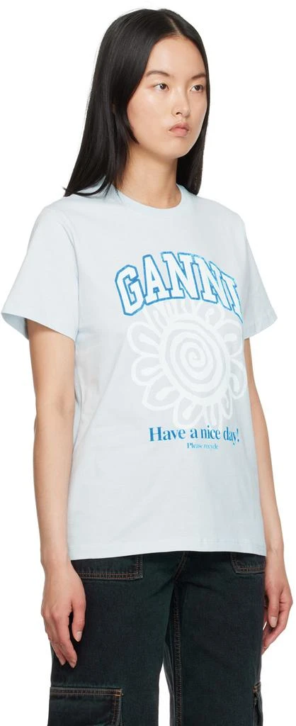 Ganni Blue Relaxed T-Shirt 2