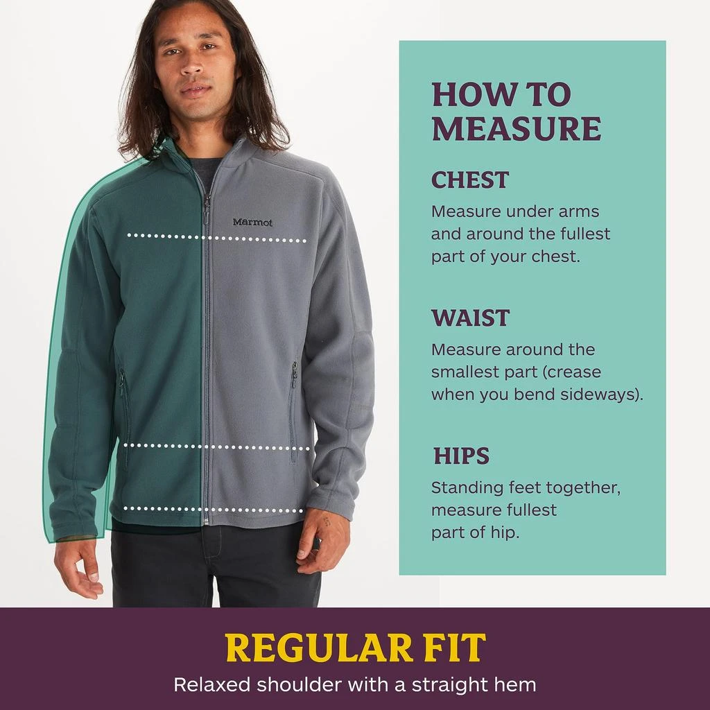 Marmot MARMOT Men's Rocklin Full-Zip Jacket - Classic, Warm, Lightweight 100-Weight Fleece Layer 6