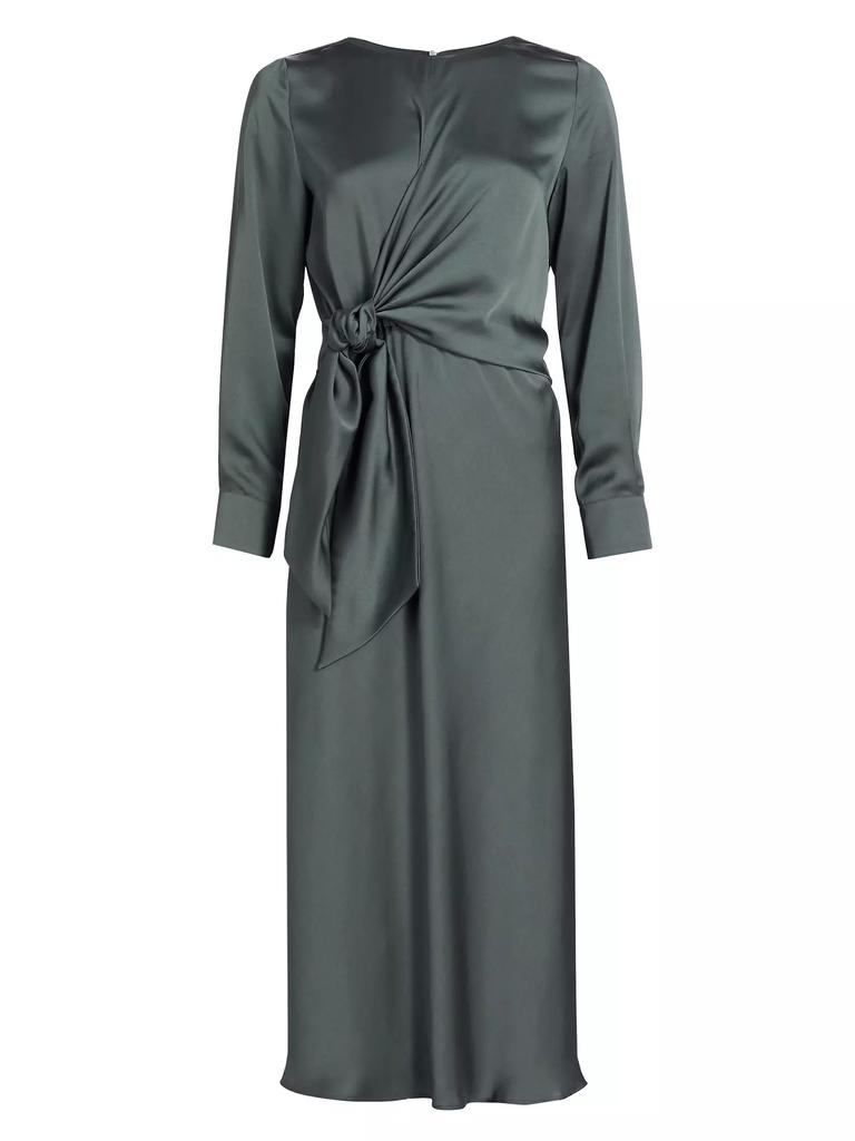 Marella Sion Knotted Satin Midi Dress