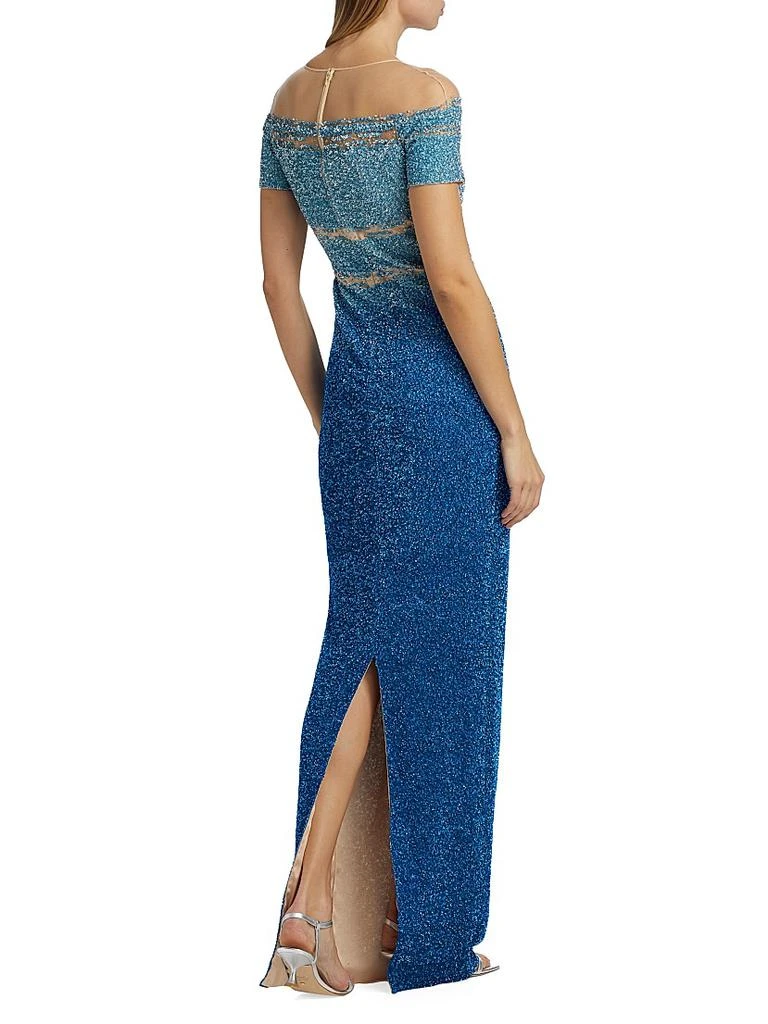 Pamella Roland Sequined Ombré Gown 5