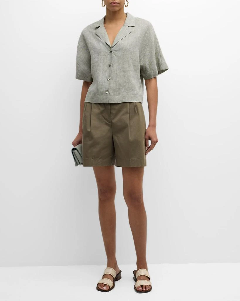 Peserico Cropped Button-Down Linen Shirt 3