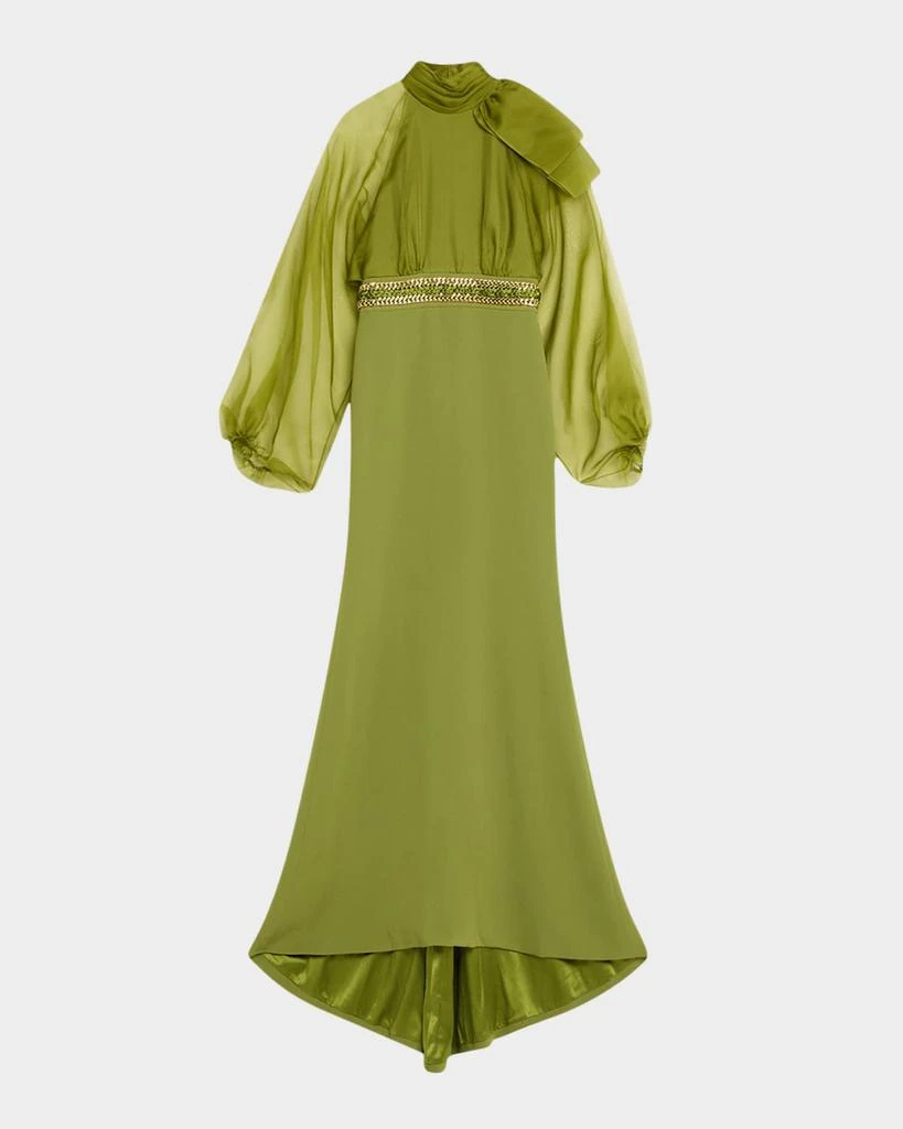 Shop Balloon-Sleeve Organza And Crepe Trumpet Gown on Sale at BeyondStyle   Get 60% Off Balloon-Sleeve Organza And Crepe Trumpet Gown with Limited-Time  Flash Deals, Exclusive Discounts, and Special Offers. Enjoy Unbeatable