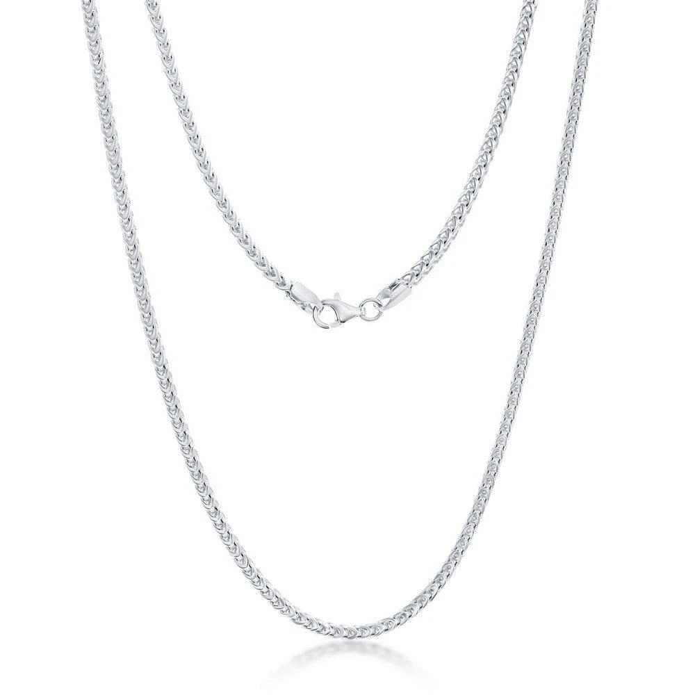 Simona Diamond cut Franco Chain 2.5mm Sterling Silver 30" Necklace 1