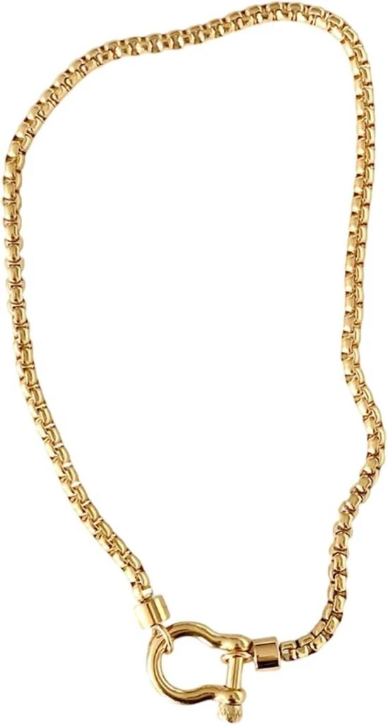 Shiqi Jewelry Shiqi Jewelry - Women
s Horseshoe Plated Stainless Steel Box Chain Necklace