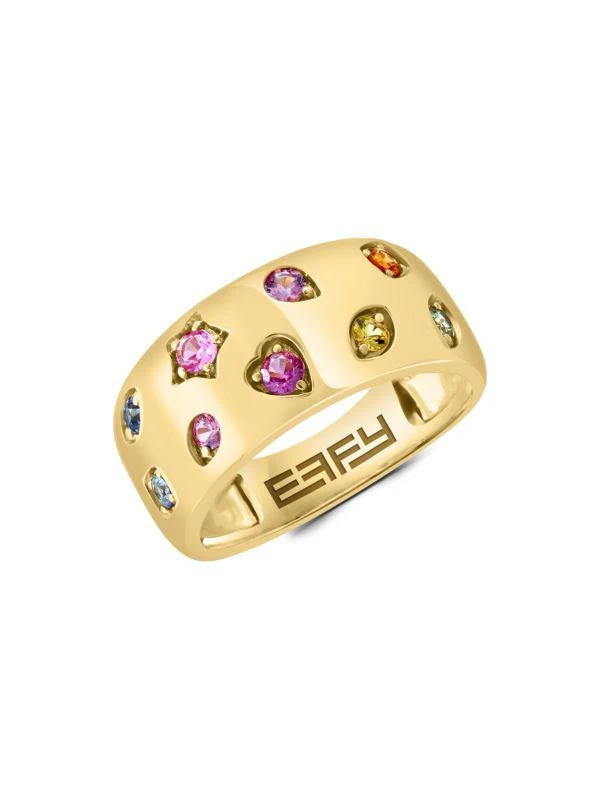 Effy 14K Yellow Gold
Mixed Sapphire Ring 1