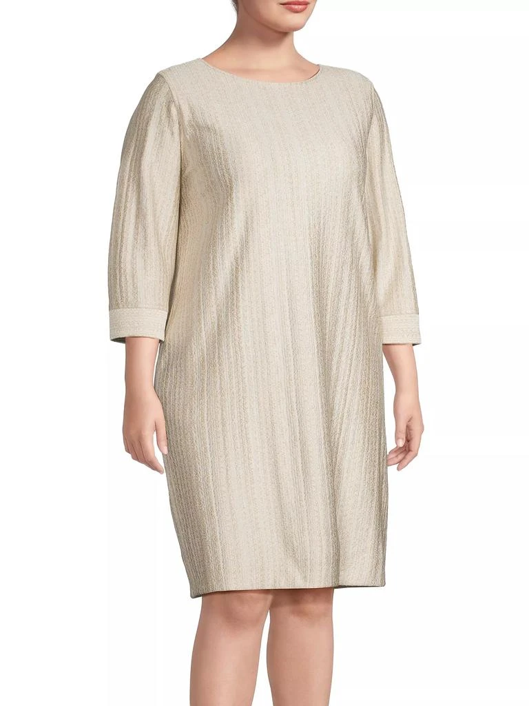 Caroline Rose Golden Glow Textured Knit Knee-Length Dress 4