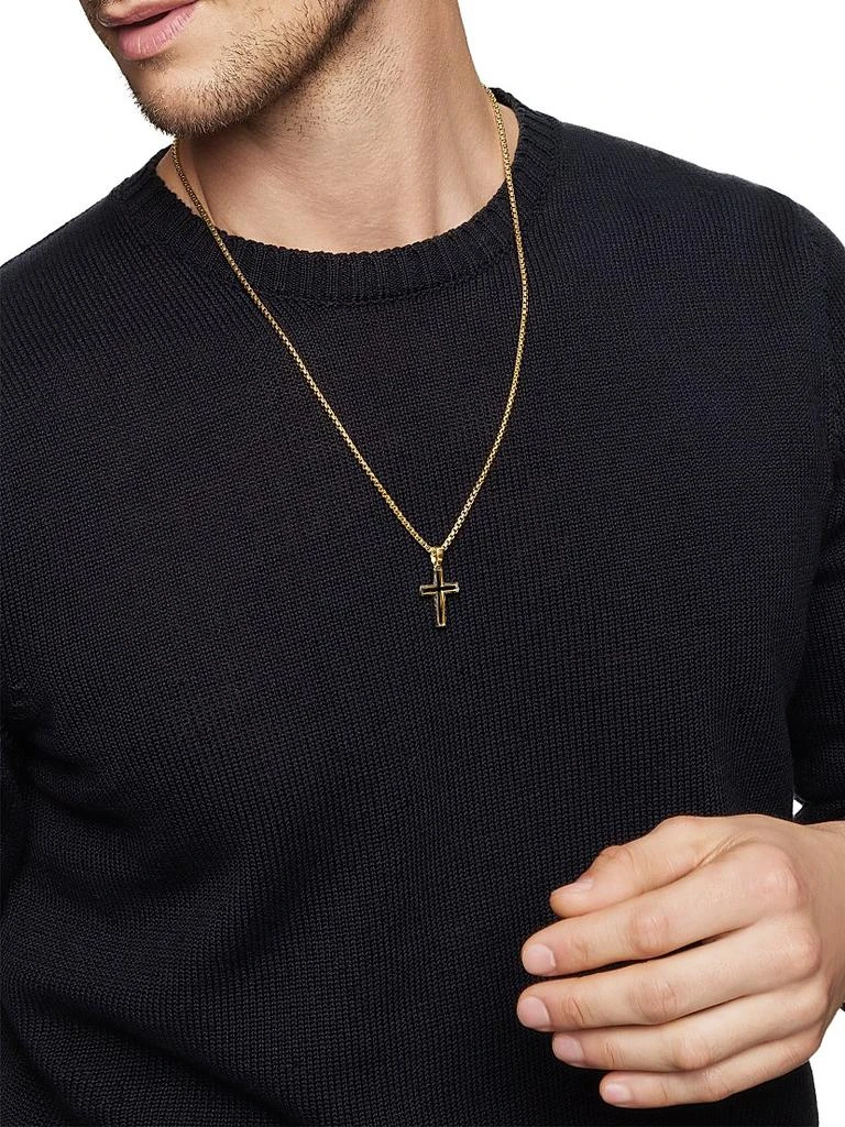 David Yurman Forged Carbon Cross Pendant in 18K Yellow Gold, 24mm 2