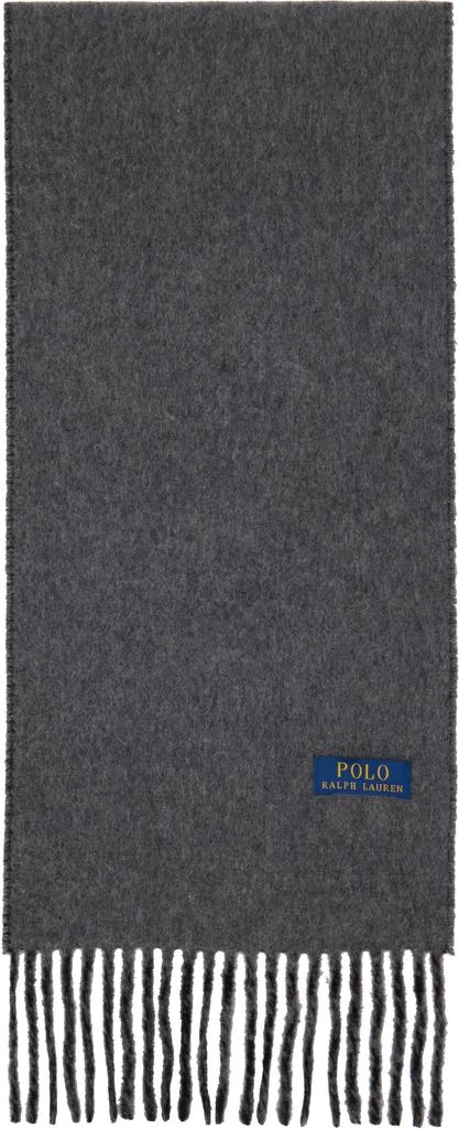Ralph Lauren Black & Gray Wool-Blend Reversible Scarf 2