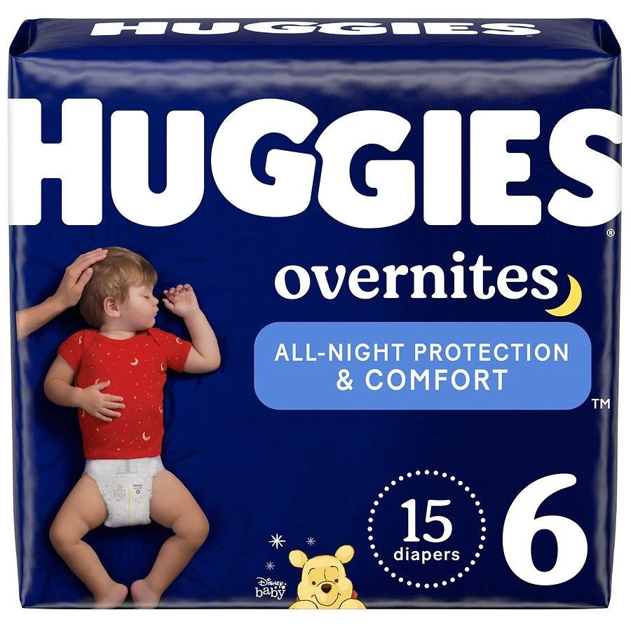 Huggies Nighttime Baby Diapers Unscented, Size 6 (35+ lbs)