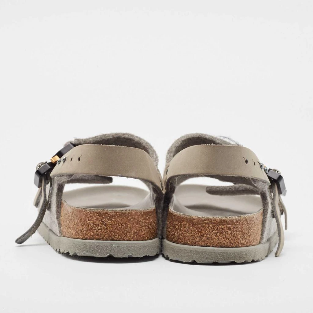 Dior Dior X Birkenstock Grey Wool Slingback Sandals Size 40 5