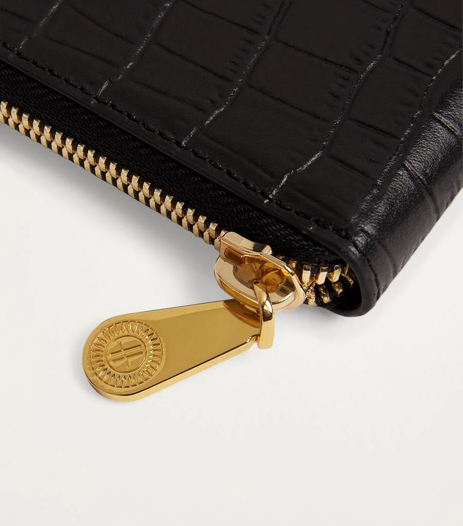 Harrods Croc-Embossed Leather Long Wallet 4