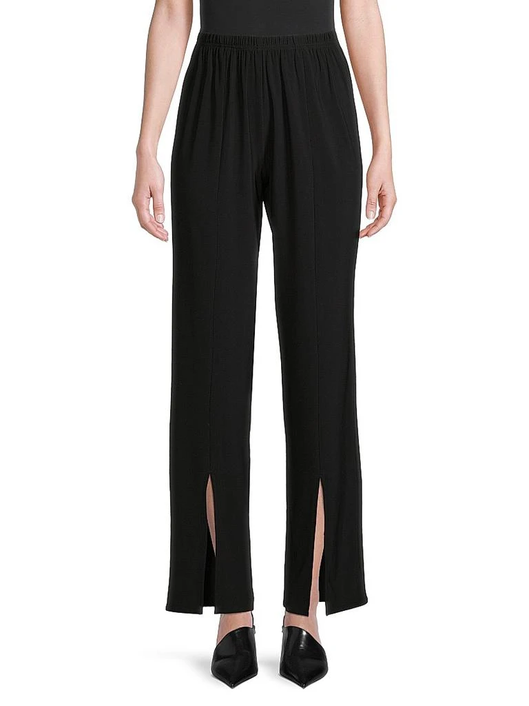 Caroline Rose Stretch-Knit Split Hem Pants 3