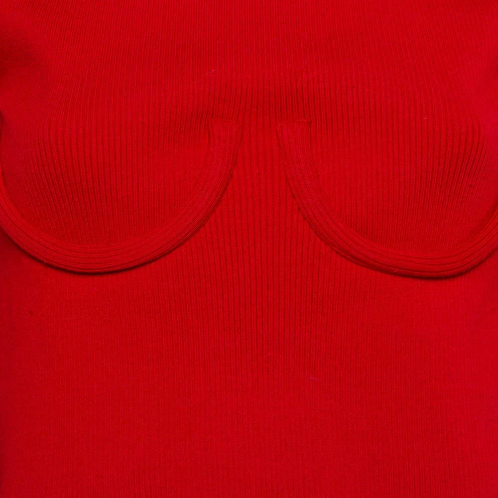 Orseund Iris Orseund Iris Red Knit Off Shoulder Crop Top L 4