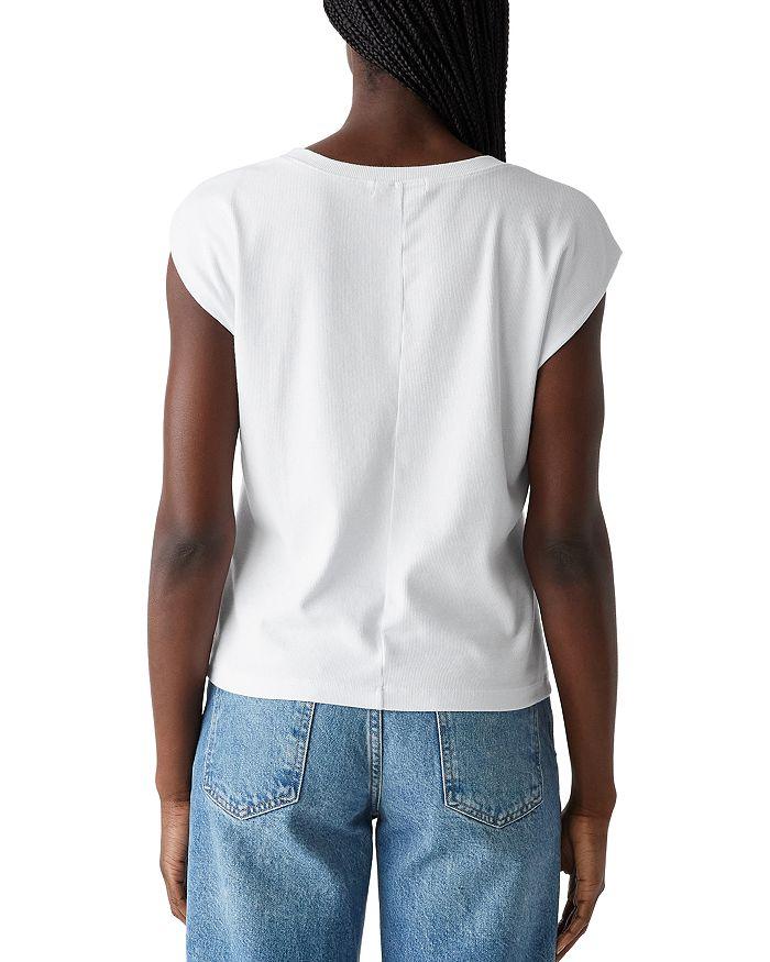 Michael Stars Tati V Neck Power Shoulder Top