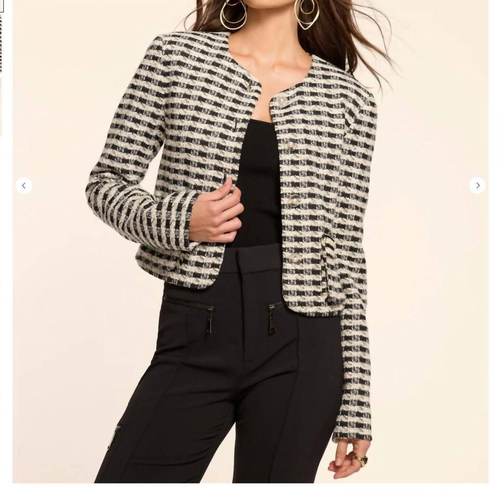 Ramy Brook Thomas Tweed Jacket In Black Gingham