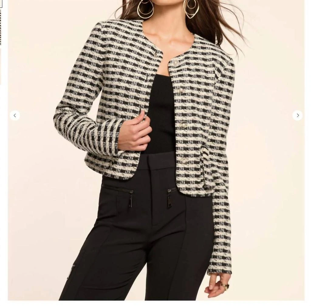 Ramy Brook Thomas Tweed Jacket In Black Gingham 2