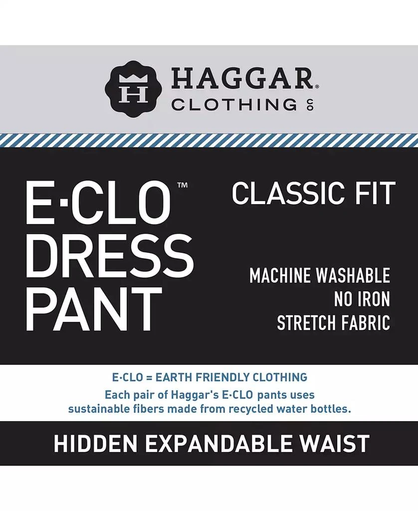 Haggar Men's Eclo Stria Classic Fit Flat Front Hidden Expandable Dress Pants 6