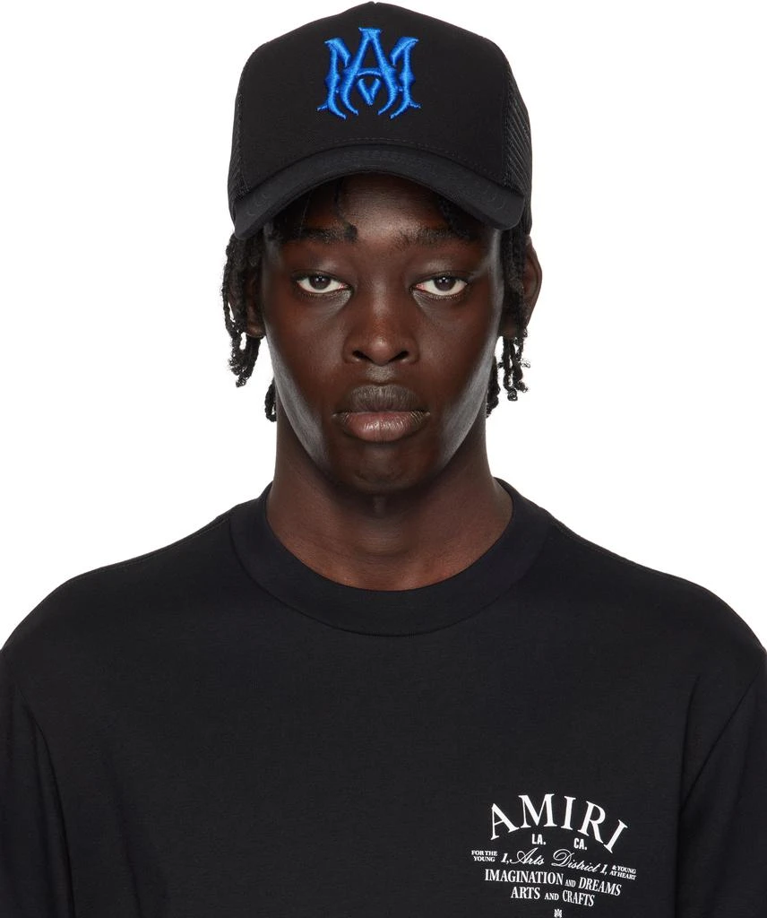 AMIRI Black & Blue MA Logo Trucker Cap 1