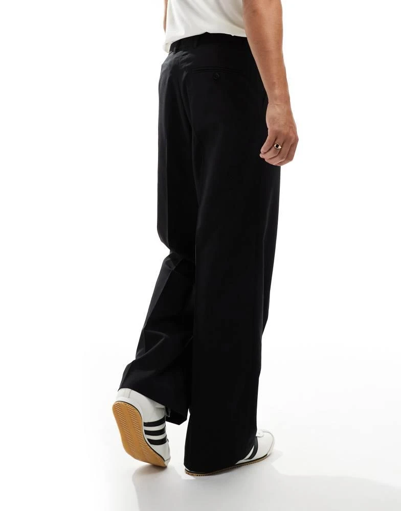 Weekday Weekday Uno loose fit tailored trousers in black 4