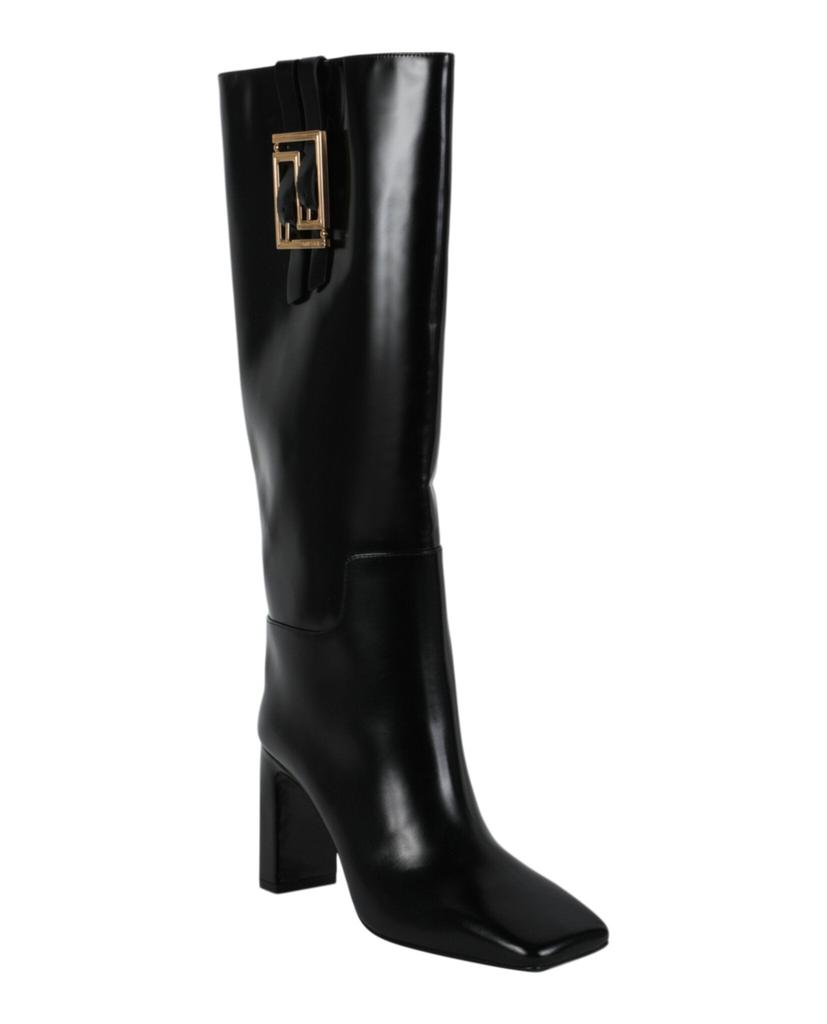 Versace Greca Mid-Calf Leather Boots