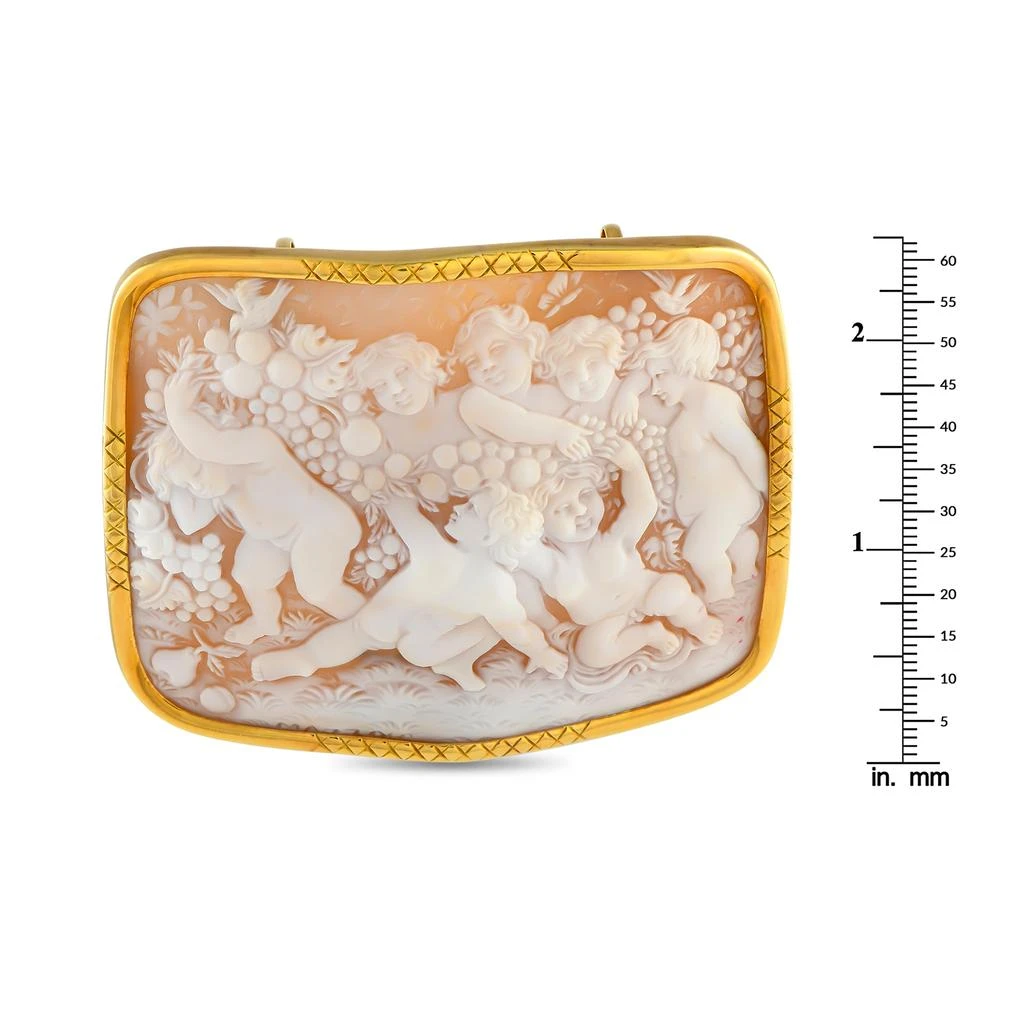 LB Exclusive 18K Yellow Gold Shell Cameo Di Bambino Brooch MF11-041025 3